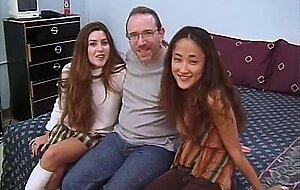 Real girlnextdoor facialized with asian bff