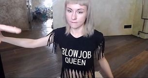Amateur's Sloppy Deepthroat on Gigantic Dildo