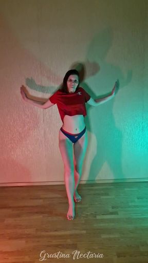 Studying hip hop dancing in panties