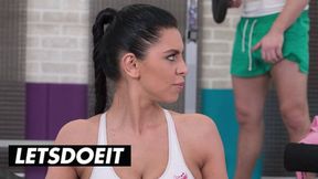 ”Big Boobed Babe's Gym Sex Workout”