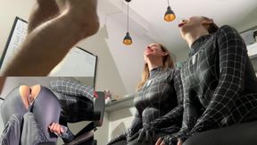 FFM anal stretching and pussy creampie of 2 my roomates cosplayed spider girls