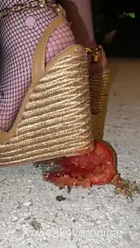 Wedge Crush Cucumbers in Outdoor Foot Fetish