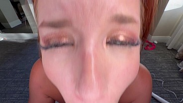 SEXY AND HORNY MALLORY MAY LOVES SUCKING MY COCK IN POV