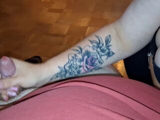 Lengthy Nails Tugjob make Petite Ramrod Hubby Explode