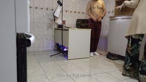 the female boss asked the employee to get naked and sucked his ass—rimming.