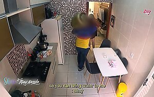 Hot wife thay ksada gets out of the shower and greets the delivery man in just a nightgown