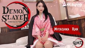 Mr. Bunny gets his cock&#x1F32D; wet by a cosplay Nezuko babe in Demon Slayer fantasy.