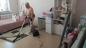 Camera Filmed Stepmother-in-law Naked Cleaning