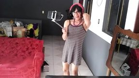 Joselynne Crossdresser In Heels Posing In Couch