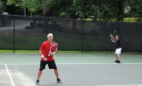 Cooper Reed practicing with Jack King and Mike De Marko