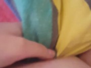Saras Adventures - Pussy playing with full bladder makes her pee in the bed