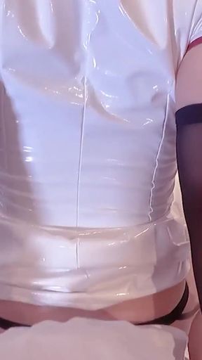 Chainsaw Man, Chest massage from behind, Makima Nurse cosplayer Japanese Cosplay   Clip 2