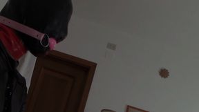 Laura is bound on sexy clothes, ball gagged, ring gagged, throat fucked and creampied