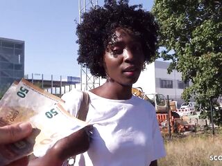 GERMAN SCOUT - EBONY BLACK mother I'd like to fuck ZAAWAADI REAL PUBLIC PICKUP SEX FOR MONEY IN BERLIN