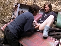 Slim Babe Cody Pleasures Big Cock Rusty In Cowgirl Outdoors