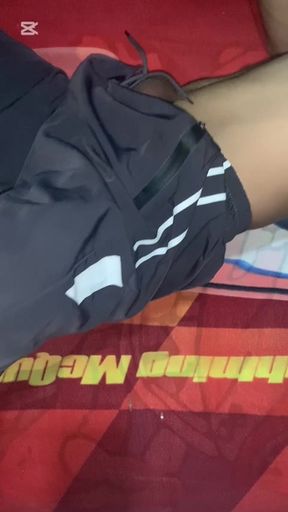Latino stepfather masturbates in his stepson&#039;s bed - vertical video - Jovenpoder