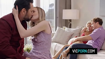 Naughty swingers Scarlett Sage and Carlita Ray have a foursome