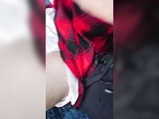 Cutie pees in her diaper and has climax