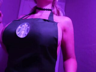 STARBUCKS BIMBO EMPLOYEE Gets DRILLED DURING SHIFT