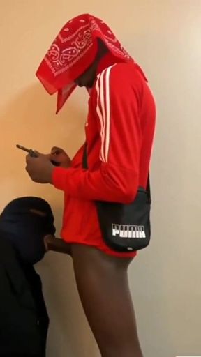 Huge Black Cock Deepthroat Swallowing His Load