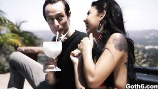 Owen Gray delivered creamy jizz on Gina Valentina's tattooed body