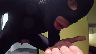zentai solo masturbation I swallow my own cum
