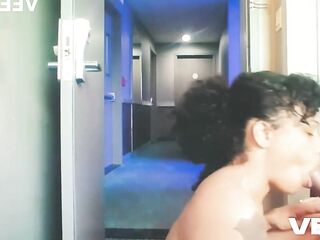 DOOR OPEN BLOW JOB AT LAS VEGAS HOTEL CAUGHT COUPLE ORGY PARTY