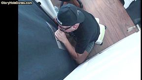 Amateur gloryhole gaydaddy sucks dick with greedy mouth