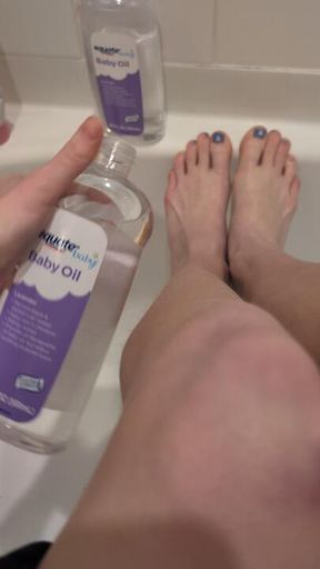 Baby Oil Foot Massage