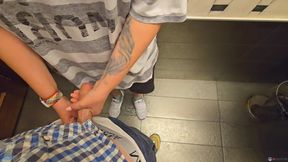 Cum In Pussy creampie in toilet restaurant
