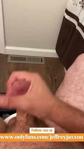 Snuck Into the Bathroom to Have a Quick Yank on My Big Cock and Release This Cum