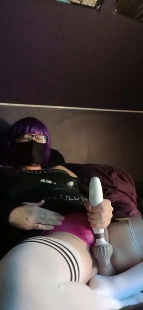 Vibrator Masturbation and Cumming Through Panties with Raven Letrap