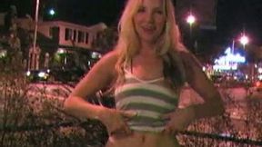 This extremely charming blonde loves being nude in public