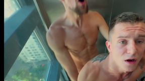 My Wild Sexy Neighbor Fucked Me Hard in the Elevator with His Huge Cock