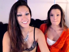 Amateur blonde and brunette lesbians on webcam