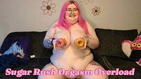 Glazed & Dazed: BBW Daisy devours donuts while her vibrator brings her to ecstasy