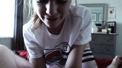 Step Sis Chokes Cock Then Gushes Creampie On Grounded Bro