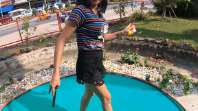 Amateur Asian teen with large tits ravaged after a day out