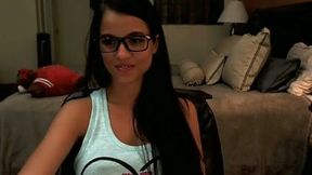 Palatable long haired girl fingering her pussy in solo video