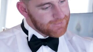 Elegant men bang each other in a very nice hotel