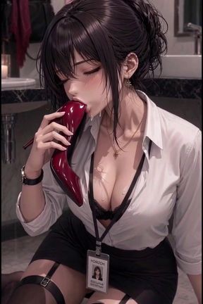 3D Anime Secretary in the Toilet