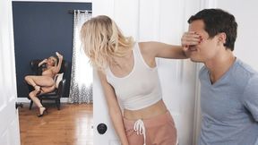 ”Young couple spying on the hottie's hoe stepmum”