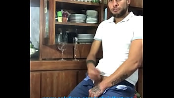 gabriel fortuna in a hot video, very horny cumming inside the cup