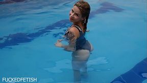 Ashlee Rose Romantic Underwater Silver Dress Slim Blonde