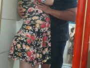 Curious Kisses pregnant Big ass Latina sucking big Black cock