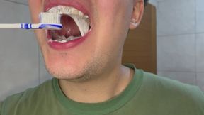 Dental Play: Lots of foam and close-up brushing