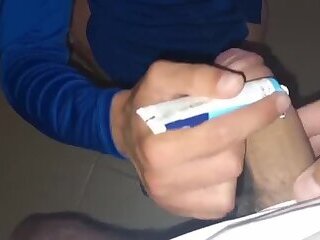 Two guys secretly fucked on the stairs without condoms right up to the sperm near the apartment