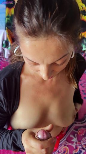 POV Titjob - Soft Natural Tits Stroking a Hard Cock