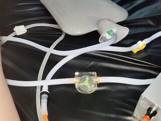 Enema machine and inflatable nozzle are filling my booty