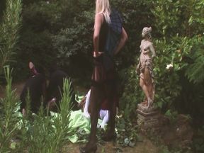 Lingerie &amp; Sex Scene 4: Blonde Horny Fairies Enjoy a Semen Shower in a Countryside Orgy